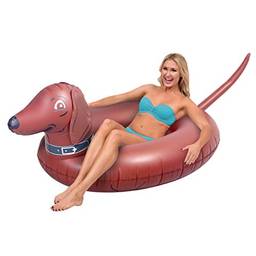 GoFloats Barbatana inflável para festa de cachorro da Wiener, flutua com estilo (para adultos e crianças), marrom