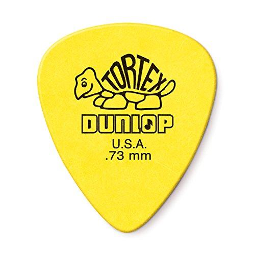 Palheta de guitarra amarela padrão Dunlop Tortex 0,73 mm, pacote com 12
