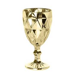 Lyor Diamond Conjunto 6 Taças para Água de Vidro, Dourado, 325 ml