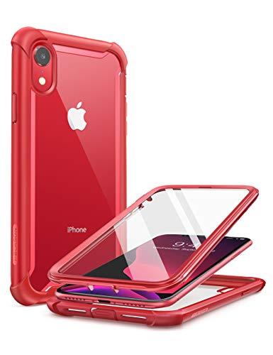 Capa Capinha Case for iPhone XR 2018, i-Blason Ares, Capa Protetora para iPhone XR 2018, Capa Robusta Transparente para o Corpo Inteiro, com Protetor de Tela embutido (Vermelho)