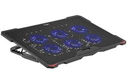 Bright Cooler para Notebook 6 Fans (6 Ventoinhas) LED e USB Hub Preto Bright, 1500 RPM, Ruído 20dBA