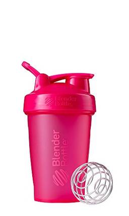 Garrafa clássica BlenderBottle para shakes de proteína e pré-treino, 590 ml, rosa