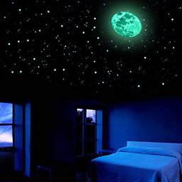 TOYANDONA Adesivos de parede com estrelas que brilham no escuro para decoração de teto de parede para quarto de crianças