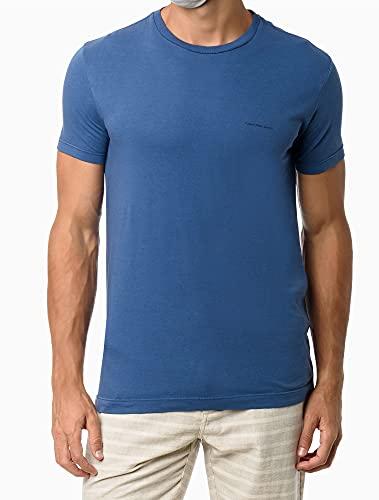 Camiseta logo basico peito,Calvin Klein,Azul,Masculino,GG