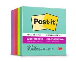 Post-it, 3M, Bloco de Notas Adesivas, Coleção Supernova, Neon, 76x76, 450 folhas