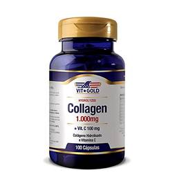 Colágeno Hidrolisado 1.000mg com Vitamina C Vitgold - 100 cápsulas