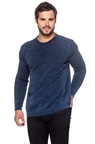 Suéter Tricô 100% Algodão Dinamarca 7153 COR:Azul;Tamanho:P;Gênero:Masculino