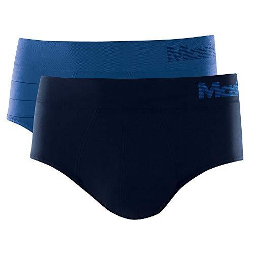 Kit 2 Cuecas Slip Micr S/Cost, Mash, Masculino, Azul Royal/Azul Marinho, M