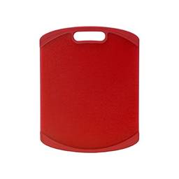 Farberware Tábua de corte de plástico antiderrapante, 28 cm por 35 cm, vermelha