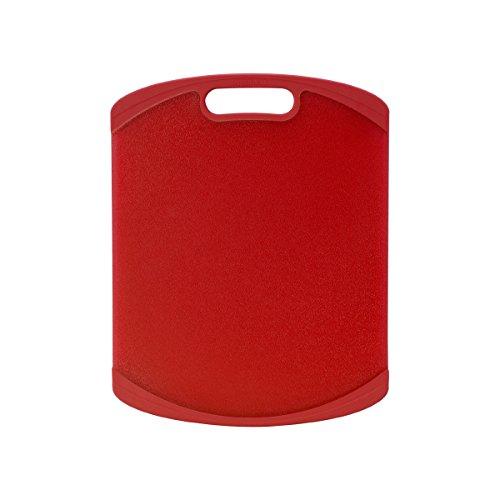 Farberware Tábua de corte de plástico antiderrapante, 28 cm por 35 cm, vermelha