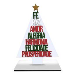 Pedestal Arvore d Natal Desejos Coloridos em MDF enfeitar