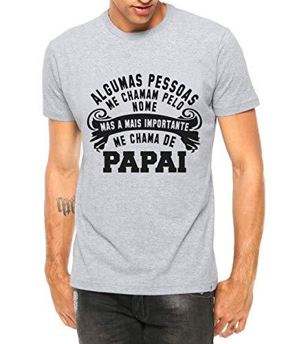 Camiseta Criativa Urbana Frases Papai Filha Importante Manga Curta Cinza P