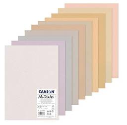 CANSON Mi-Teintes, Papel Colorido em Folhas Soltas de 160g/m², Cores Pasteis, Tamanho A3