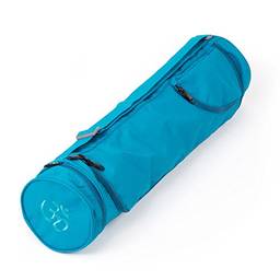 Bolsa porta tapete de yoga 100% impermeável, estampa OM, com bolsas externos (Petróleo, 70 cm)
