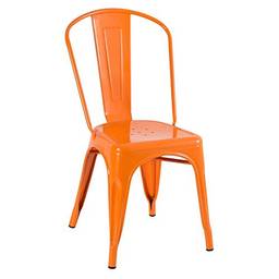 Cadeira Iron Tolix - Metal - Design industrial - Vintage - Laranja