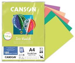 CANSON Iris Vivaldi, Papel Colorido A4 Sortido em Pacote de 25 Folhas Soltas, Cores Citricas