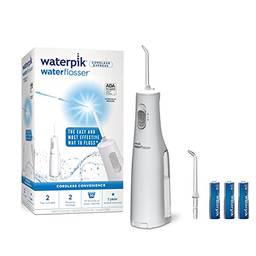 Waterpik Fio dental sem fio, operado por bateria e portátil para viagens e casa, ADA Aceita Cordless Express, Branco WF-02