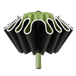 Guarda-chuva forte dobrável automático para homens e mulheres à prova de vento 10 costelas guarda-chuva reverso resistente ao vento viagem invertida guarda-chuva de chuva