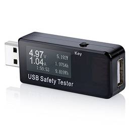 Henniu Testador Digital USB Monitor de Tensão de Corrente DC 5.1A 30V Amperímetro Medidor de Tensão Teste Velocidade dos Cabos dos Carregadores Capacidade dos Power Banks Preto