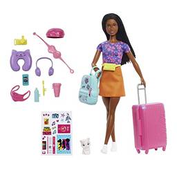 Barbie Boneca Barbie Brooklyn Conjunto de viagem, HGX55, Multicolor