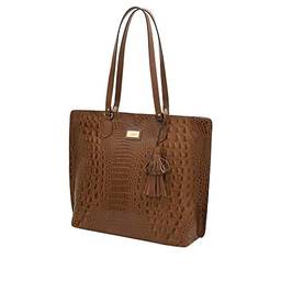 Bolsa Couro Mariart Feminina Shopper Bag Croco Alça Ombro 5200 (Havana)