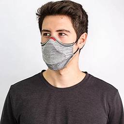 Máscara Fiber Knit AIR + Filtro de Proteção + Suporte (Cinza Mescla, M)