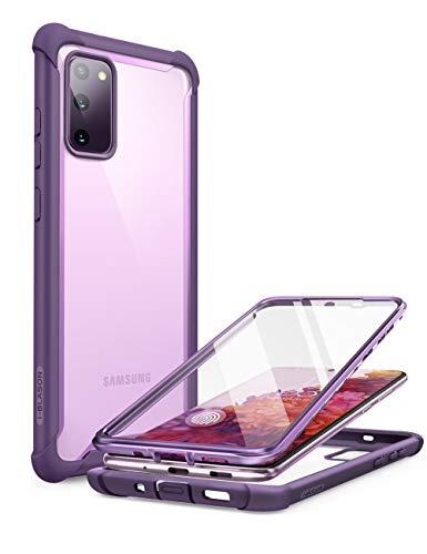 i-Blason Capa Ares Series projetada para Samsung Galaxy S20 FE 5G (versão 2020), capa de proteção transparente resistente de camada dupla com protetor de tela integrado (roxo)