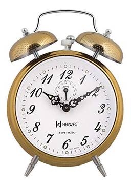 Relógio De Mesa Despertador Mecanico Vintage Retro A Corda Herweg Ref. - 2380