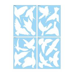calau Adesivos Para Pássaros,4 folhas anti-colisão adesivos de janela faça você mesmo tema de pássaros adesivos de vidro de pvc removíveis para colisões de pássaros