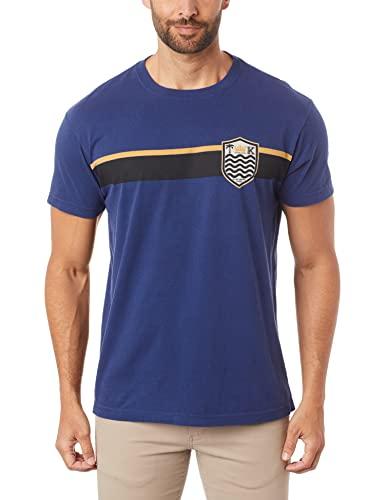 Camiseta,T-Shirt Vintage Brasão Futebol,Osklen,masculino,Azul Escuro,P
