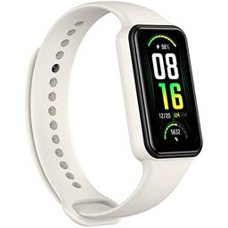Amazfit Band 7 Global Version Smart Wristband com tela AMOLED HD grande de 1,47" 120 Modos esportivos Monitoramento de oxigênio Sangue 24H Alexa Bateria interna de 18 dias de duração (Rice White)