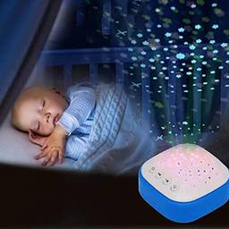 Ruido Branco Sono Bebê Projetor Estrelas Luminária Infantil (Azul)