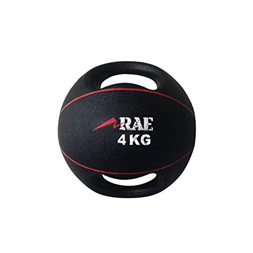 Bola Emborrachada para Treinamento Funcional - Medicine Ball com Duas Pegadas 4 kg - Rae Fitness