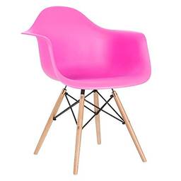 Cadeira Eames Daw - Rosa pink - Madeira clara