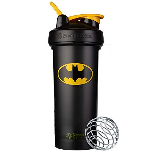 Garrafa misturadora clássica V2 da Liga da Justiça da BlenderBottle perfeita para shakes de proteína e pré-treino, 800 ml, Batman