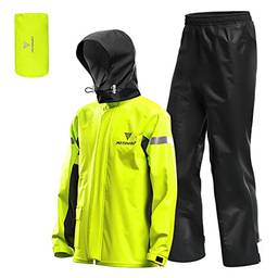 Fato de chuva masculino motocicleta impermeável ao ar livre jaqueta e calça impermeável capa de chuva para andar de bicicleta ciclismo acampamento caminhada