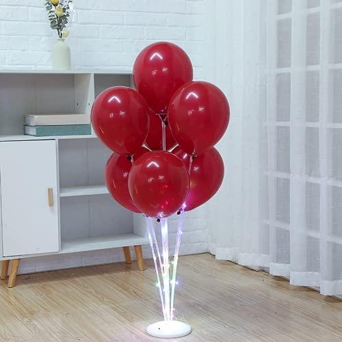 Kit de suporte de balão com 2 peças, suporte de balão de mesa com copos de balão para aniversário, casamento, aniversário, decoração de festa de chá de bebê (luzes LED coloridas (sem balões))