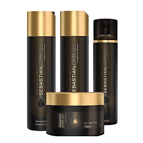 Kit Shampoo Condicionador Máscara E Condicionador á Seco Sebastian Professional Dark Oil
