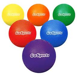 GoSports Dodgeball inflável de 12,7 cm, pacote com 6 - bolas sem picadas - inclui bomba de bola e bolsa de malha