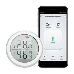 KKcare Termômetro WiFi Higrômetro Medidor de Sensor de Temperatura de Umidade Inteligente com App Alerta de Notificação para Home Pet Garage Cigar Humidor Compatível com Alexa IFTTT -Hub Necessário