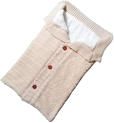 Cobertor para bebê | Saco de dormir para bebês | Saco de dormir quente de inverno para bebês | Carrinho de dormir com botão espesso com lã quente | Acessório para carrinho de bebê (bege)