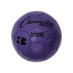 Bola de futebol da série Extreme, tamanho 3 – bolas padrão universitárias, profissionais e da liga – todos os climas, toque suave, retenção máxima de ar – para adultos, adolescentes, roxa
