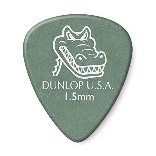 Jim Dunlop Palhetas de guitarra Gator Grip padrão 1,5 mm verde (417P1.5)