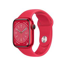 Apple Watch Series 8 (GPS + Cellular), Smartwatch com caixa (PRODUCT)RED de alumínio – 41 mm • Pulseira esportiva (PRODUCT)RED – Padrão