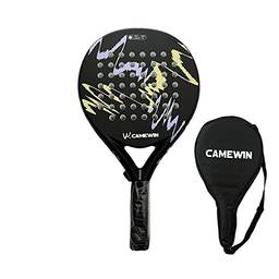 Raquete de Padel de fibra de Carbono,Núcleo em EVA Suave, Raquetes de Padlle Tennis Profissional (Roxa)