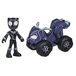 Boneco e Veículo Marvel Spidey and His Amazing Friends - Pantera Negra e Quadriciclo Pantera - F1943 - Hasbro, Preto
