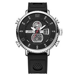 Relógio Masculino Weide AnaDigi WH-6106 - Preto e Prata