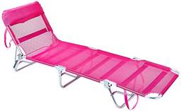 Cadeira Espreguiçadeira Textilene Aluminio - Rosa 4160 Bel Fix Rosa