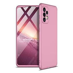 SHUNDA Capa para Samsung Galaxy A72 5G, ultrafina 3 em 1 híbrida 360° capa protetora completa fosca destacável anti-arranhões capa rígida para Samsung Galaxy A72 5G 6,7" - Ouro rosa