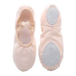 Healifty 1 par de sapatilhas de balé de lona com sola completa, sapatilhas de balé para dança para crianças e meninas tamanho 31